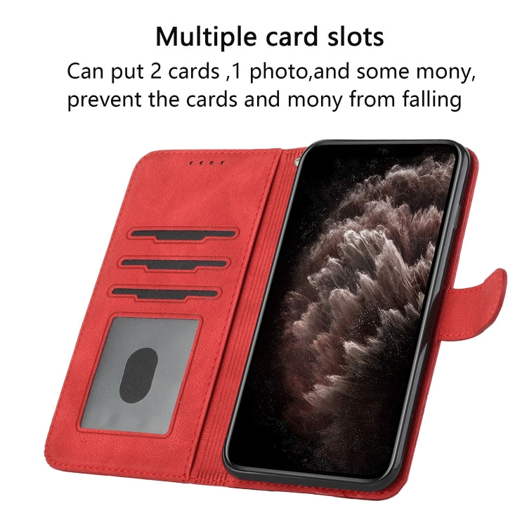 For Motorola Moto G Stylus 5G 2024 Cubic Skin Feel Flip Leather Phone Case(Red) - Motorola Cases by buy2fix | Online Shopping UK | buy2fix