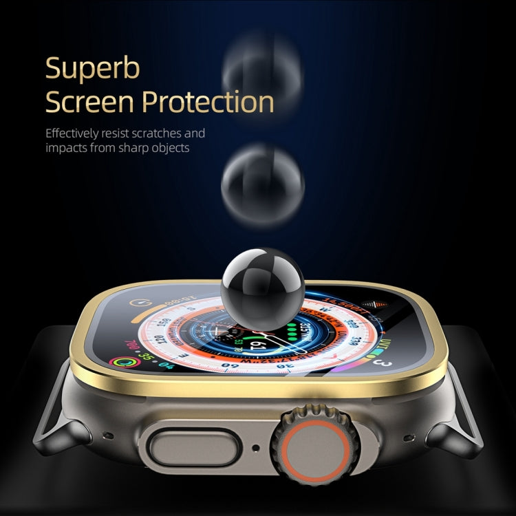 For Apple Watch Ultra 49mm / Ultra 2 49mm DUX DUCIS 2 in 1 Aluminum Alloy Frame Tempered Glass Screen Protector(Gold) - Others by DUX DUCIS | Online Shopping UK | buy2fix