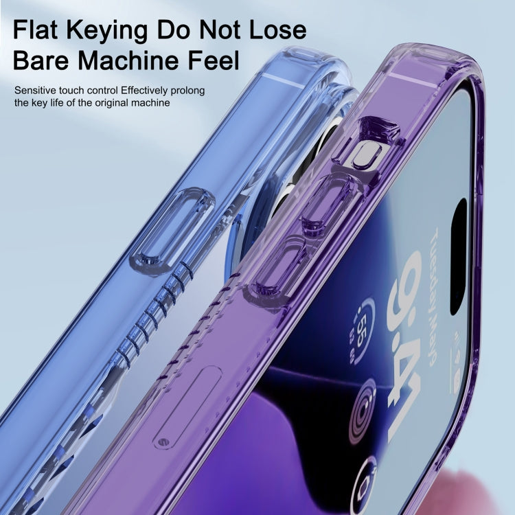 For iPhone 15 Pro Max iPAKY YG Series Transparent PC+TPU Phone Case(Transparent Purple) - iPhone 15 Pro Max Cases by iPAKY | Online Shopping UK | buy2fix