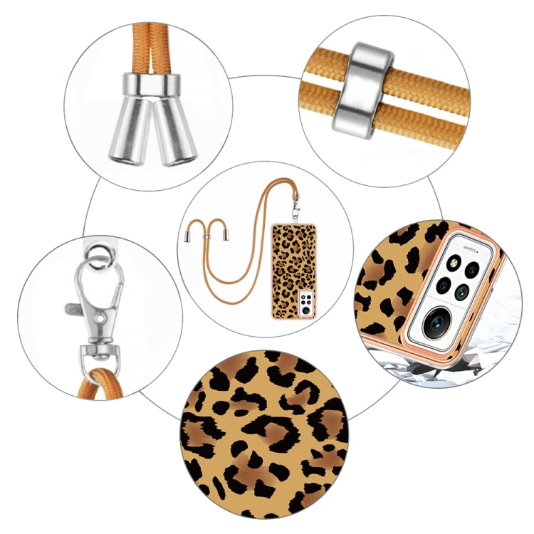 For Xiaomi Redmi Note 12 Pro 4G Global Electroplating Dual-side IMD Phone Case with Lanyard(Leopard Print) - Xiaomi Cases by buy2fix | Online Shopping UK | buy2fix