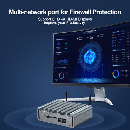 HYSTOU PO9B-J4125-6L Embedded Intel Celeron J4125 Processor Six Network Ports Mini Host, Specification:4GB+64GB - Windows Mini PCs by HYSTOU | Online Shopping UK | buy2fix
