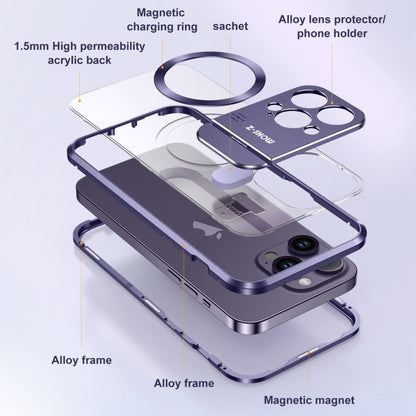 For iPhone 14 Pro Max Aromatherapy Holder Single-sided MagSafe Magnetic Phone Case(Purple) - iPhone 14 Pro Max Cases by buy2fix | Online Shopping UK | buy2fix