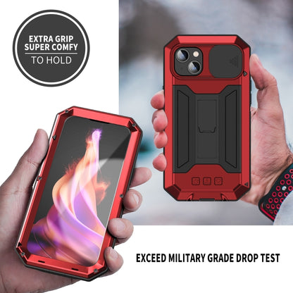 For iPhone 15 Plus R-JUST Sliding Camera Life Waterproof Holder Phone Case(Red) - iPhone 15 Plus Cases by R-JUST | Online Shopping UK | buy2fix