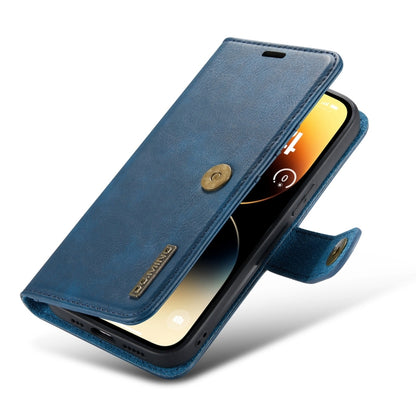 For iPhone 15 Pro DG.MING Crazy Horse Texture Detachable Magnetic Leather Phone Case(Blue) - iPhone 15 Pro Cases by DG.MING | Online Shopping UK | buy2fix