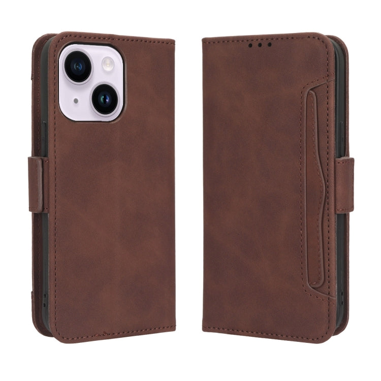 For iPhone 16 Pro Skin Feel Calf Texture Card Slots Leather Phone Case(Brown) - iPhone 16 Pro Cases by buy2fix | Online Shopping UK | buy2fix