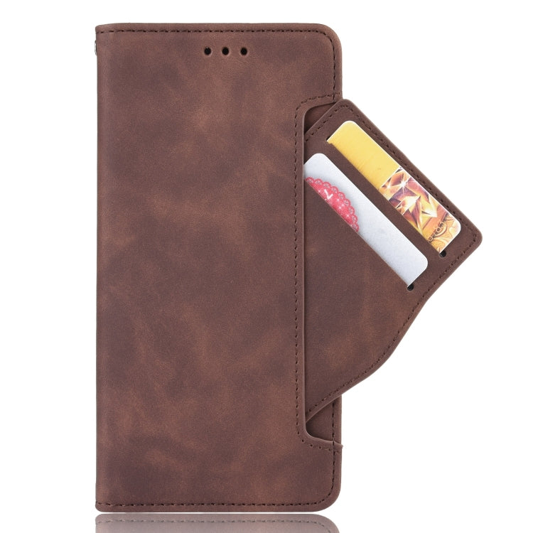 For iPhone 16 Skin Feel Calf Texture Card Slots Leather Phone Case(Brown) - iPhone 16 Cases by buy2fix | Online Shopping UK | buy2fix