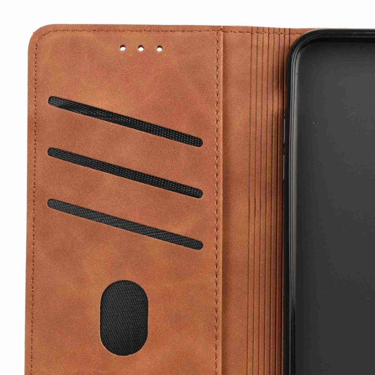 For iPhone 16 Pro Max Skin Feel Splicing Leather Phone Case(Brown) - iPhone 16 Pro Max Cases by buy2fix | Online Shopping UK | buy2fix