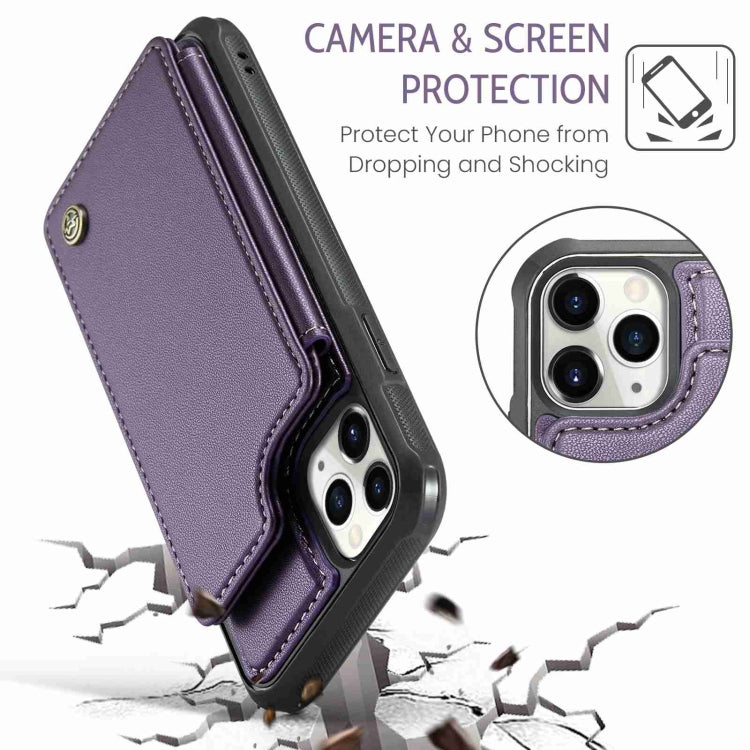 For iPhone 11 Pro CaseMe C22 Card Slots Holder RFID Anti-theft Phone Case(Purple) - iPhone 11 Pro Cases by CaseMe | Online Shopping UK | buy2fix