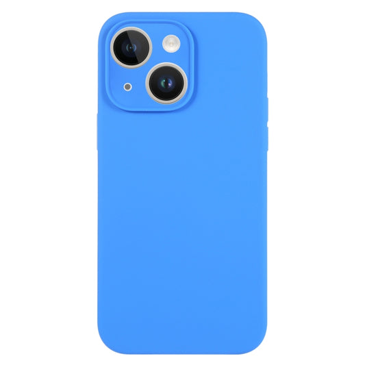 For iPhone 14 Plus Pure Color Liquid Silicone Fine Pore Phone Case(Lake Blue) - iPhone 14 Plus Cases by buy2fix | Online Shopping UK | buy2fix