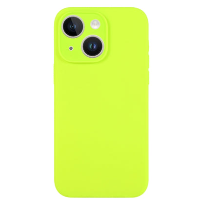 For iPhone 14 Pure Color Liquid Silicone Fine Pore Phone Case(Bright Green) - iPhone 14 Cases by buy2fix | Online Shopping UK | buy2fix