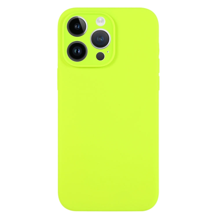 For iPhone 14 Pro Pure Color Liquid Silicone Fine Pore Phone Case(Bright Green) - iPhone 14 Pro Cases by buy2fix | Online Shopping UK | buy2fix