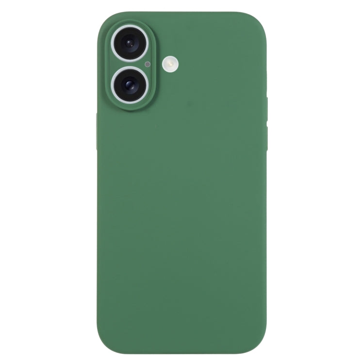 For iPhone 16 Plus Pure Color Liquid Silicone Fine Pore Phone Case(Clover Green) - iPhone 16 Plus Cases by buy2fix | Online Shopping UK | buy2fix