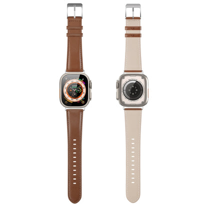 For Apple Watch 3 38mm DUX DUCIS YS Series Genuine Leather Watch Band(Brown) - Watch Bands by DUX DUCIS | Online Shopping UK | buy2fix