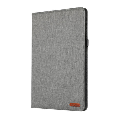 For Samsung Galaxy Tab S9+ Horizontal Flip TPU + Fabric PU Leather Tablet Case(Grey) - Galaxy Tab S9+ Cases by buy2fix | Online Shopping UK | buy2fix