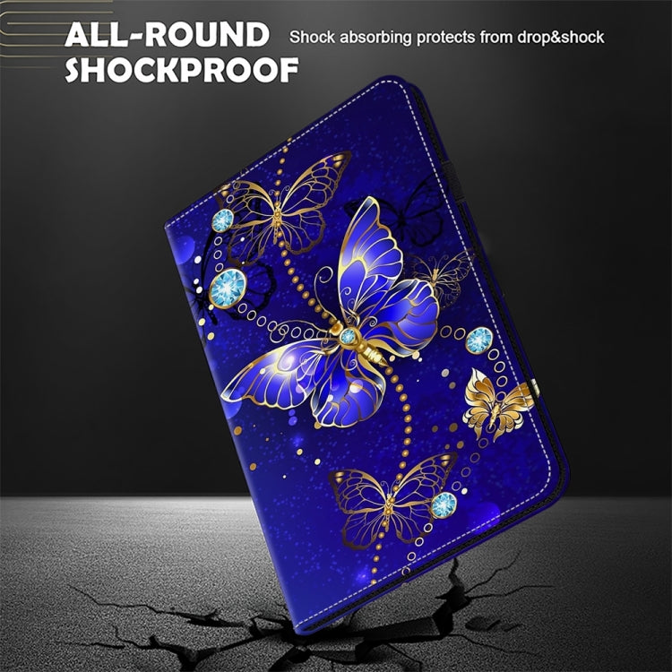 For Samsung Galaxy Tab S9 / S9 FE Crystal Texture Painted Leather Tablet Case(Diamond Butterflies) - Galaxy Tab S9 FE by buy2fix | Online Shopping UK | buy2fix