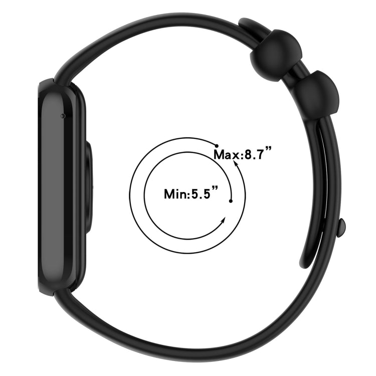 For Xiaomi Mi Band 8 Pro Solid Color Black Buckle Silicone Watch Band(White) - Watch Bands by buy2fix | Online Shopping UK | buy2fix