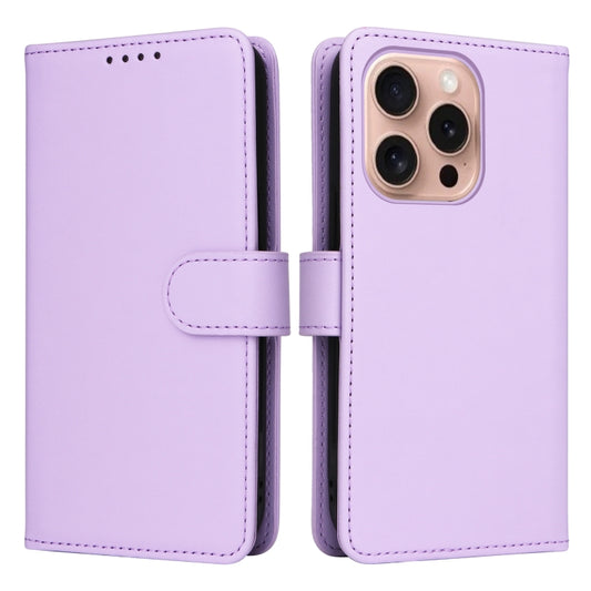 For iPhone 16 Pro BETOPNICE BN-005 2 in 1 Detachable Imitate Genuine Leather Phone Case(Light Purple) - iPhone 16 Pro Cases by BETOPNICE | Online Shopping UK | buy2fix