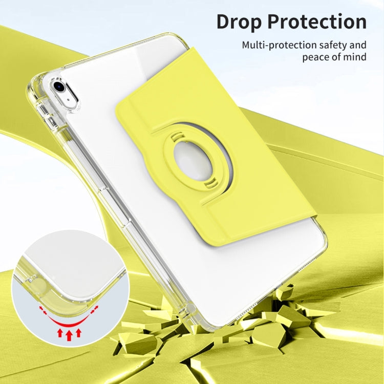 For iPad Air 11 2024 360 Rotation Detachable Clear Acrylic Leather Tablet Case(Yellow) - iPad Air 11 2024 Cases by buy2fix | Online Shopping UK | buy2fix