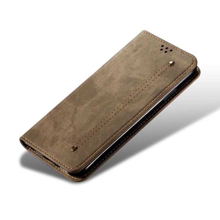 For Xiaomi Redmi K70/K70 Pro Denim Texture Casual Style Horizontal Flip Leather Case(Khaki) - K70 Pro Cases by buy2fix | Online Shopping UK | buy2fix