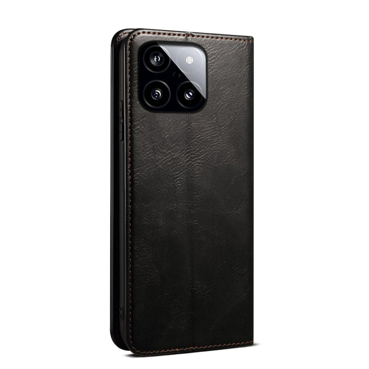 For Xiaomi Redmi K70/K70 Pro Oil Wax Crazy Horse Texture Leather Phone Case(Black) - K70 Pro Cases by buy2fix | Online Shopping UK | buy2fix