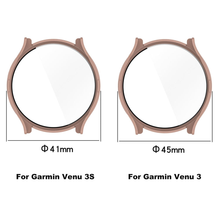 For Garmin Venu 3 PC + Tempered Glass Film Integrated Watch Case(Pine Green) - Watch Cases by buy2fix | Online Shopping UK | buy2fix