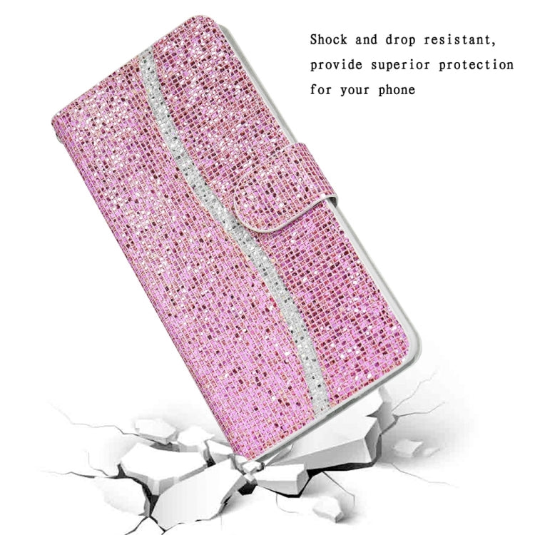 For iPhone 16 Pro Max Glitter Powder Filp Leather Phone Case(Pink) - iPhone 16 Pro Max Cases by buy2fix | Online Shopping UK | buy2fix