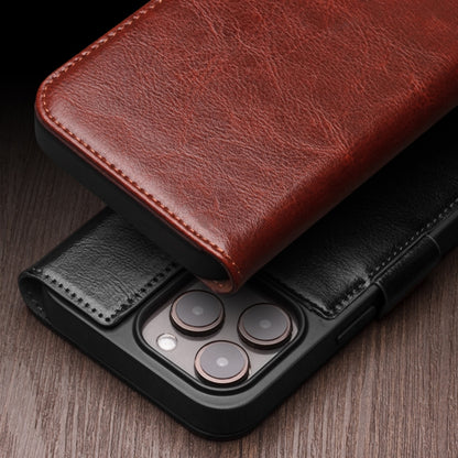 For iPhone 15 Plus QIALINO Classic 103 Buckle Genuine Leather Phone Case(Brown) - iPhone 15 Plus Cases by QIALINO | Online Shopping UK | buy2fix