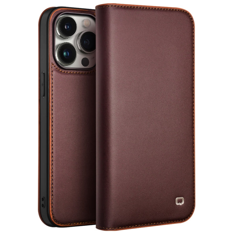 For iPhone 15 Pro QIALINO Classic Gen2 Genuine Leather Phone Case(Brown) - iPhone 15 Pro Cases by QIALINO | Online Shopping UK | buy2fix