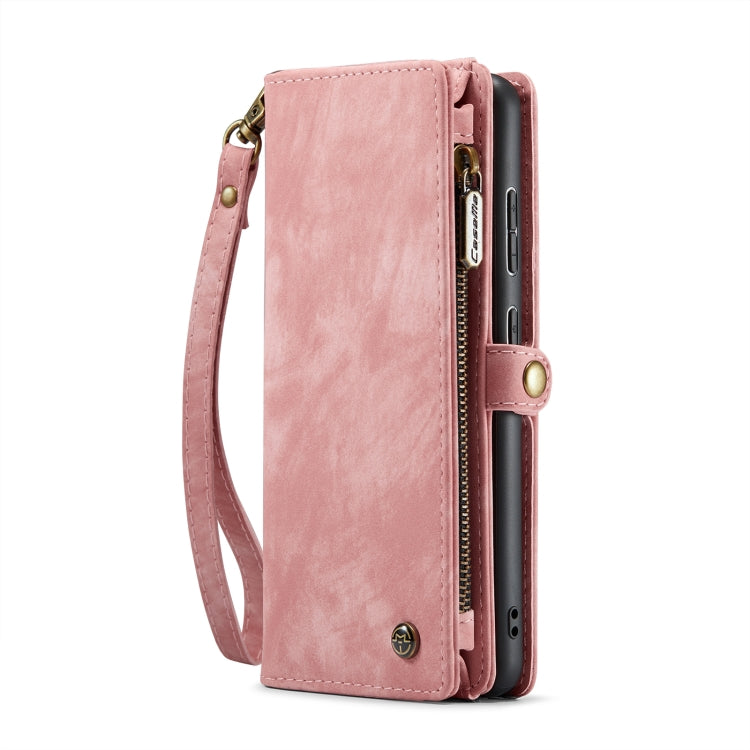 For Samsung Galaxy A55 5G CaseMe 008 Multifunctional Zipper Wallet Leather Phone Case with Lanyard(Pink) - Galaxy Phone Cases by CaseMe | Online Shopping UK | buy2fix