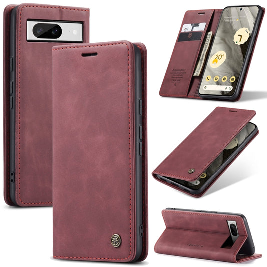 For Google Pixel 8 CaseMe 013 Multifunctional Horizontal Flip Leather Phone Case(Wine Red) - Google Cases by CaseMe | Online Shopping UK | buy2fix