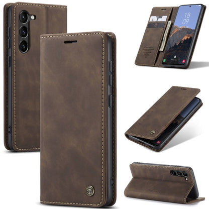 For Samsung Galaxy S24+ 5G CaseMe 013 Multifunctional Horizontal Flip Leather Phone Case(Coffee) - Galaxy S24+ 5G Cases by CaseMe | Online Shopping UK | buy2fix