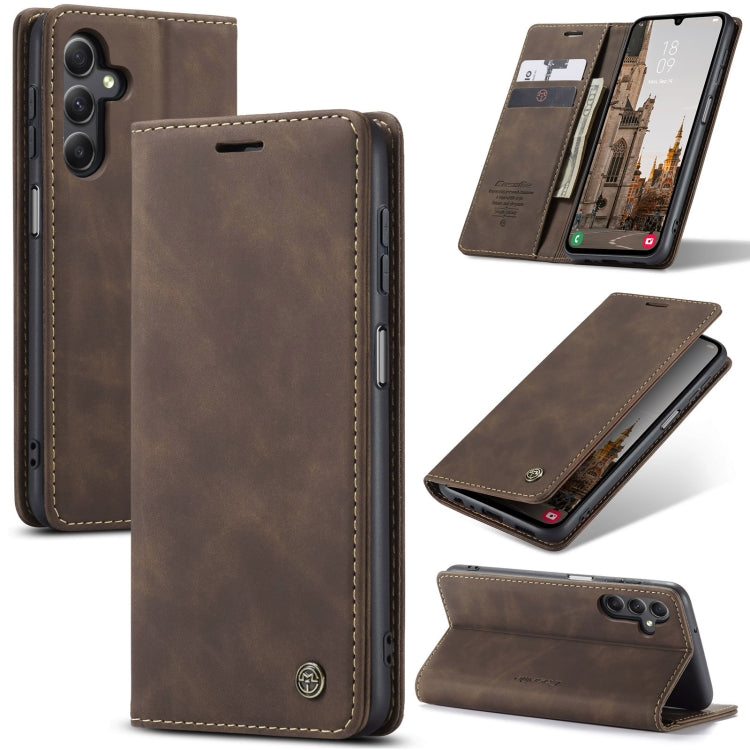 For Samsung Galaxy A15 5G CaseMe 013 Multifunctional Horizontal Flip Leather Phone Case(Coffee) - Galaxy Phone Cases by CaseMe | Online Shopping UK | buy2fix