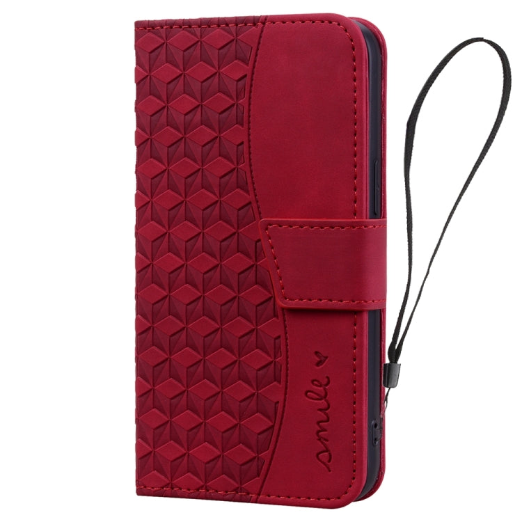 For Samsung Galaxy S21 5G Diamond Buckle Leather Phone Case with Lanyard(Wine Red) - Galaxy S21 5G Cases by buy2fix | Online Shopping UK | buy2fix