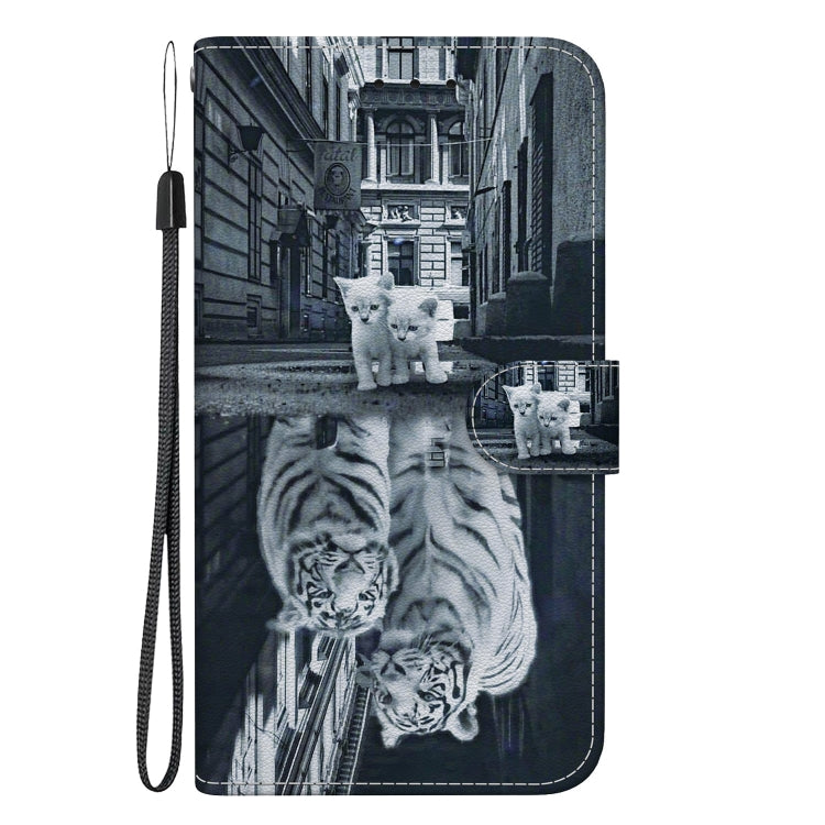 For Samsung Galaxy S23 5G Crystal Texture Colored Drawing Leather Phone Case(Cat Tiger Reflection) - Galaxy S23 5G Cases by buy2fix | Online Shopping UK | buy2fix