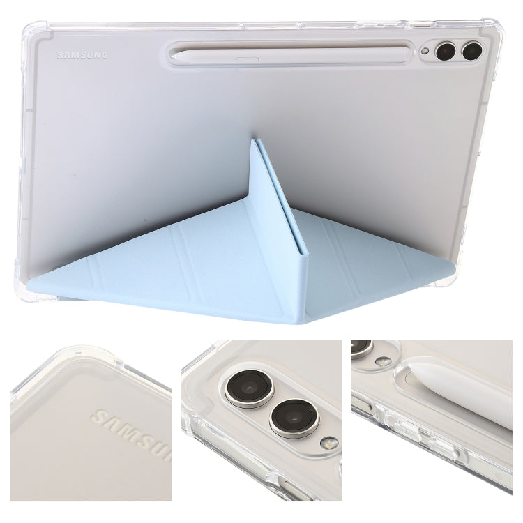 For Samsung Galaxy Tab S9 Clear Acrylic Deformation Leather Tablet Case(Ice Blue) - Galaxy Tab S9 Cases by buy2fix | Online Shopping UK | buy2fix