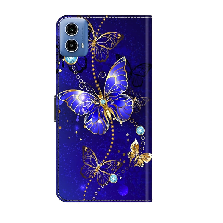 For Motorola Moto G24 Crystal 3D Shockproof Protective Leather Phone Case(Diamond Butterfly) - Motorola Cases by buy2fix | Online Shopping UK | buy2fix