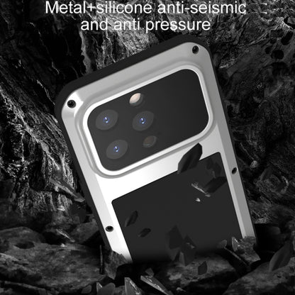 For iPhone 15 Pro LOVE MEI Metal Shockproof Life Waterproof Dustproof Phone Case(White) - iPhone 15 Pro Cases by LOVE MEI | Online Shopping UK | buy2fix