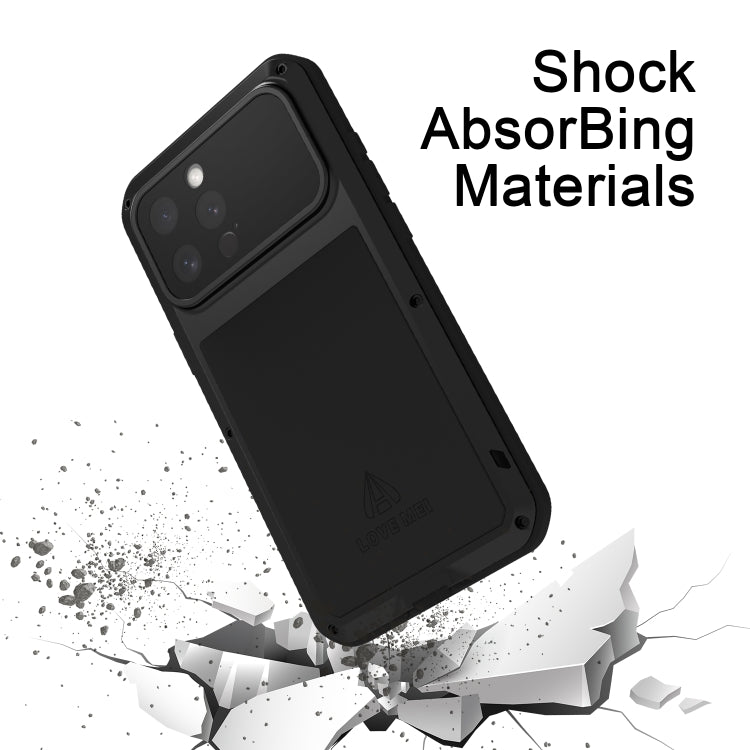 For iPhone 16 Pro LOVE MEI Metal Shockproof Life Waterproof Dustproof Phone Case(Yellow) - iPhone 16 Pro Cases by LOVE MEI | Online Shopping UK | buy2fix