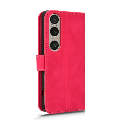 For Sony Xperia 1 VI 2024 Skin Feel Magnetic Flip Leather Phone Case(Rose Red) - Sony Cases by buy2fix | Online Shopping UK | buy2fix