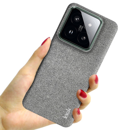 For Xiaomi 14 5G imak Ruiyi Series Cloth Texture PU + PC Phone Case(Light Grey) - 14 Cases by imak | Online Shopping UK | buy2fix