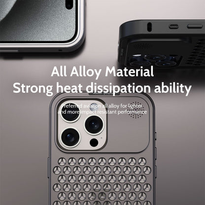 For iPhone 14 Pro Max R-JUST RJ58 Aromatherapy Metal Cooling Phone Case(Silver) - iPhone 14 Pro Max Cases by R-JUST | Online Shopping UK | buy2fix