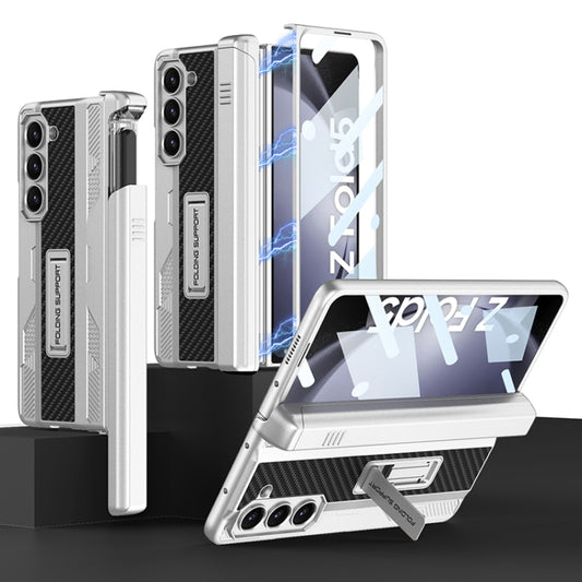 For Samsung Galaxy Z Fold5 GKK Integrated Folding Mech Shell PC Phone Case with Slide Pen Box(Silver) - Galaxy Z Fold5 Cases by GKK | Online Shopping UK | buy2fix