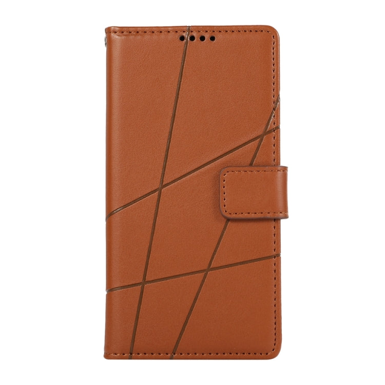 For Motorola Moto G Stylus 5G 2024 PU Genuine Leather Texture Embossed Line Phone Case(Brown) - Motorola Cases by buy2fix | Online Shopping UK | buy2fix