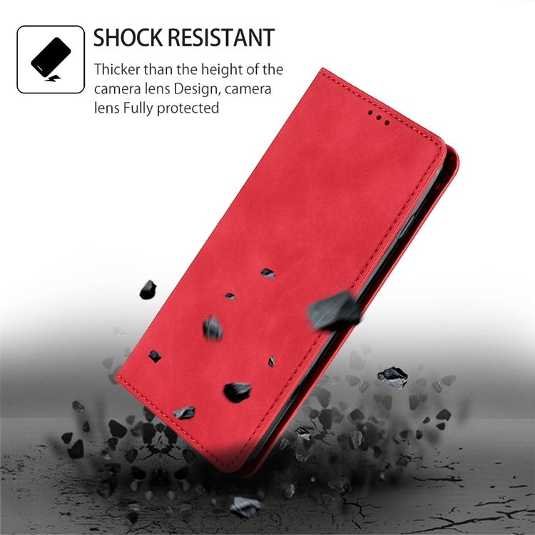 For Motorola Moto G Play 4G 2024 Skin Feel Magnetic Leather Phone Case(Red) - Motorola Cases by buy2fix | Online Shopping UK | buy2fix