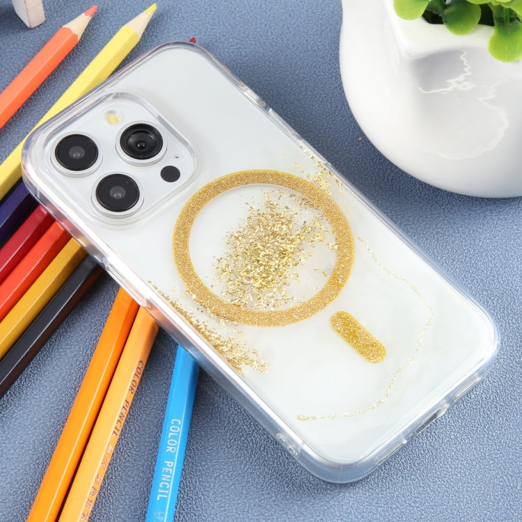 For iPhone 15 Pro Max DFANS DESIGN Magsafe Magnetic Starlight Shining Phone Case(Gold Foil Marble) - iPhone 15 Pro Max Cases by DFANS DESIGN | Online Shopping UK | buy2fix