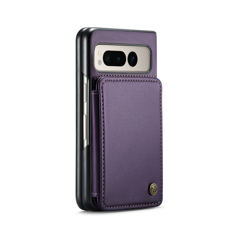 For Google Pixel Fold CaseMe C22 PC+TPU Business Style RFID Anti-theft Leather Phone Case(Purple) - Google Cases by CaseMe | Online Shopping UK | buy2fix