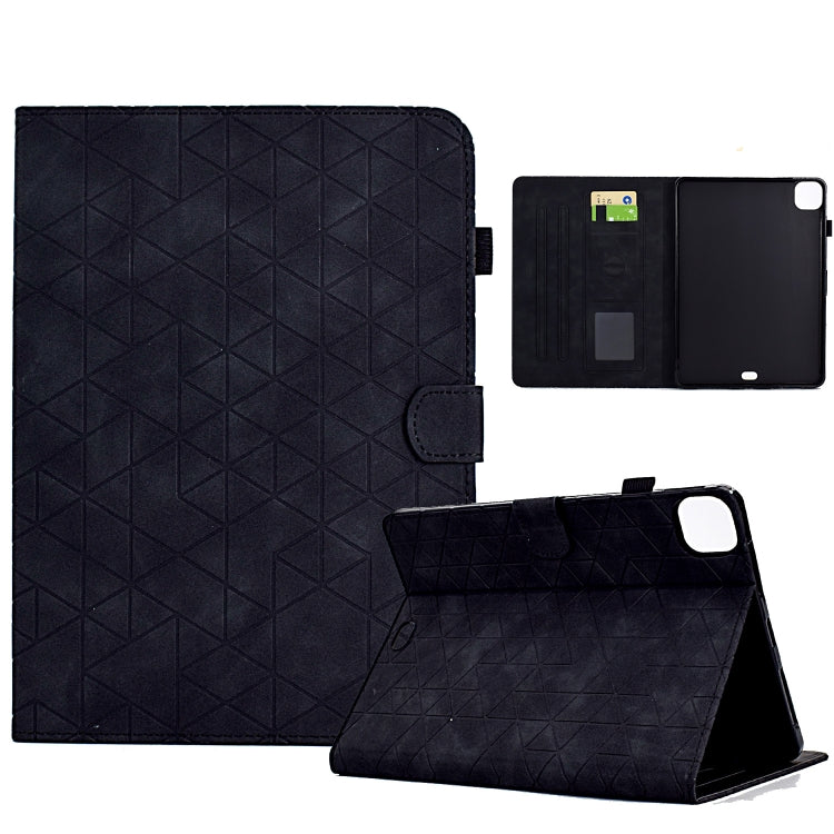 For iPad Pro 11 2024 Rhombus TPU Smart Leather Tablet Case(Black) - iPad Pro 11 2024 Cases by buy2fix | Online Shopping UK | buy2fix