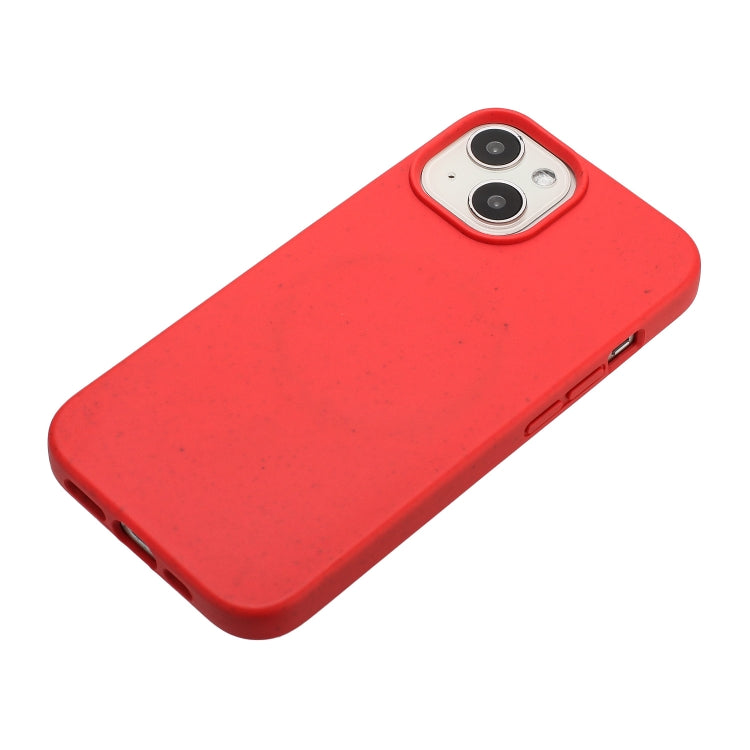 For iPhone 15 Plus Wheat MagSafe Magnetic Straw Material + TPU Phone Case(Red) - iPhone 15 Plus Cases by buy2fix | Online Shopping UK | buy2fix