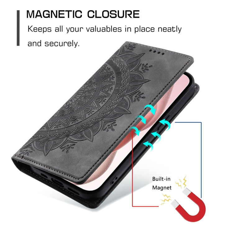 For iPhone 16 Pro Max Totem Embossed Magnetic Leather Phone Case(Grey) - iPhone 16 Pro Max Cases by buy2fix | Online Shopping UK | buy2fix