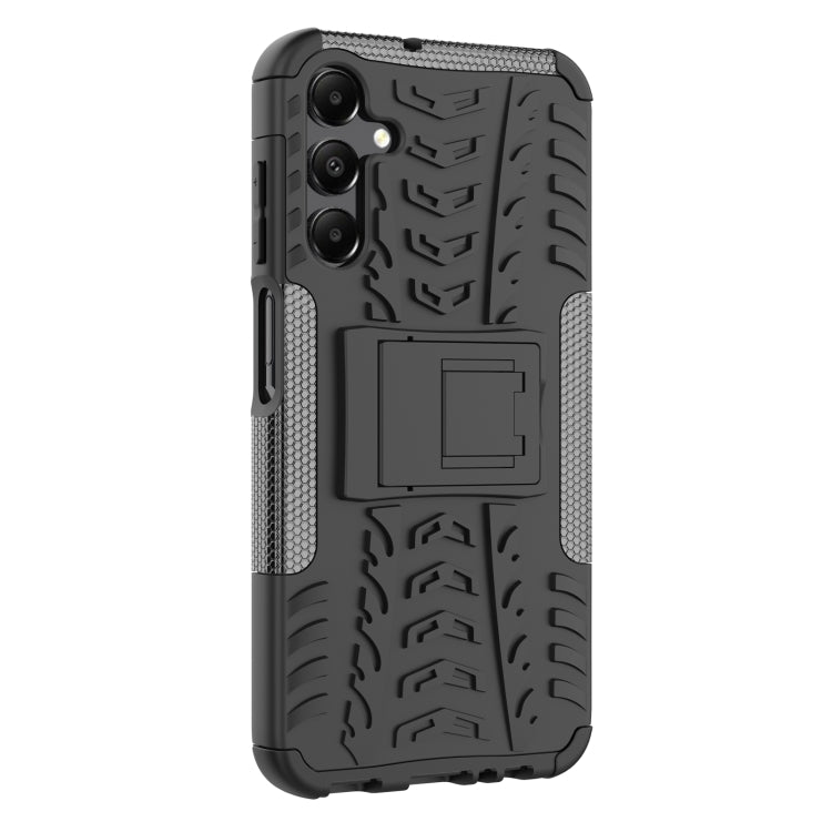 For Samsung Galaxy A15 Tire Texture TPU + PC Phone Case with Holder(Black) - Galaxy Phone Cases by buy2fix | Online Shopping UK | buy2fix